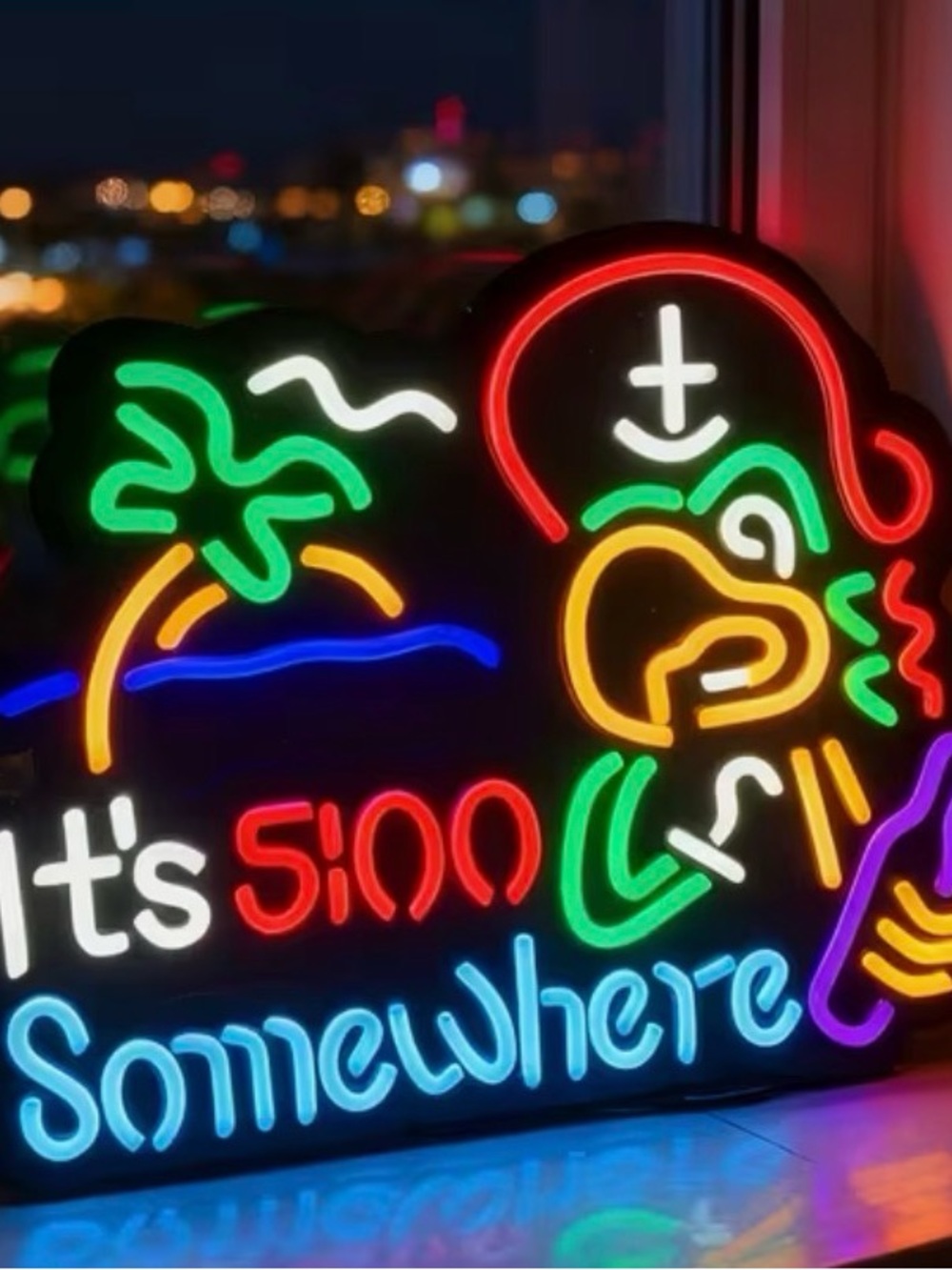 Neon Sign-"Its 5:00 Somewhere"